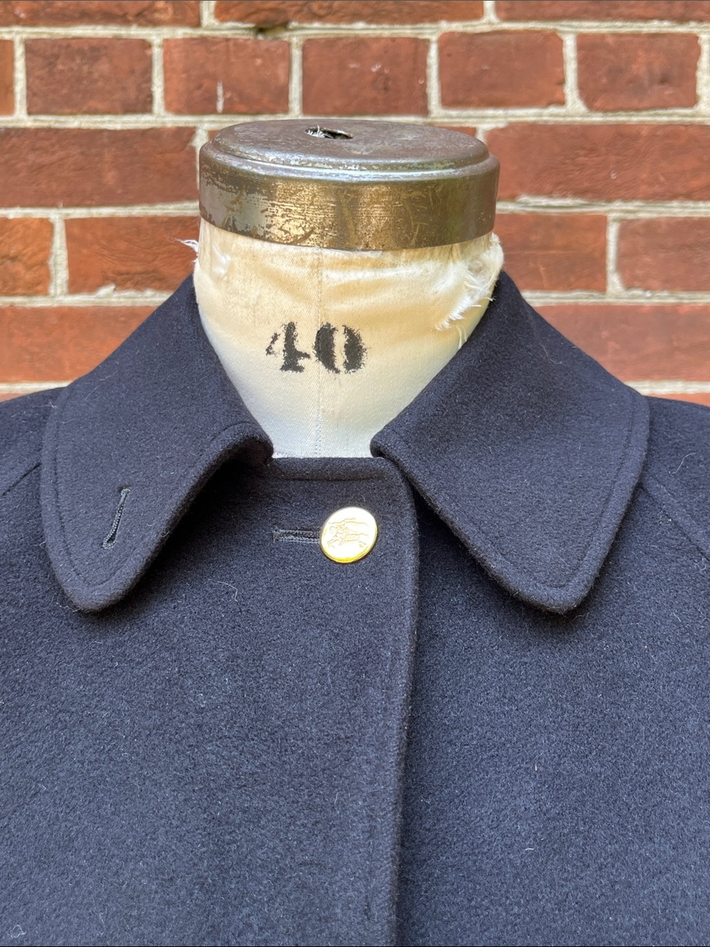 Vintage Burberry Women's Black Wool Swing Coat - Picture 2 of 12